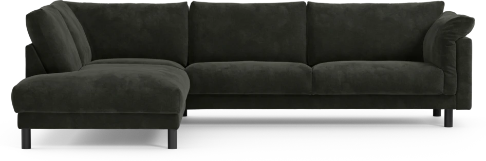 Cherrie - 3-sits soffa med divan vänster, fast klädsel - Svart