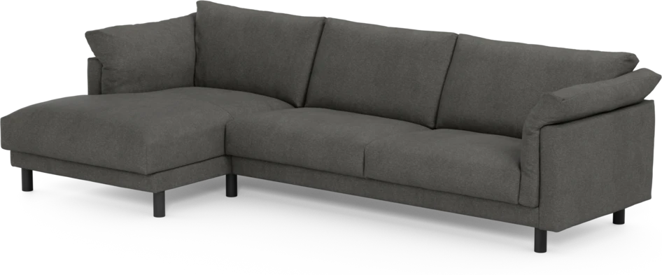 Cherrie - 3-sits soffa med schäslong vänster, fast klädsel - Grå