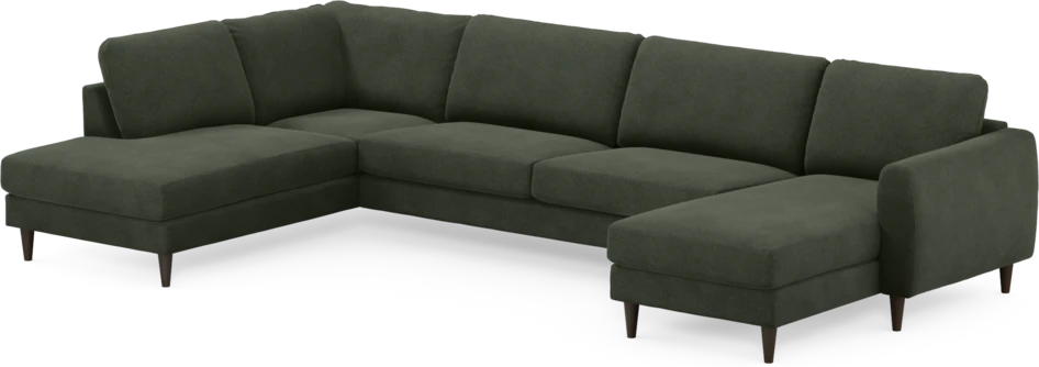 Bridge - 3-sits soffa med divan vänster och schäslong höger - Grön