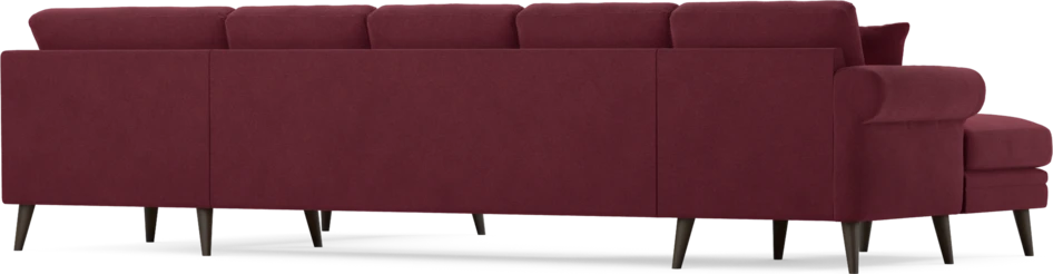 Eden - 3-sits soffa med schäslong vänster och divan höger - Röd