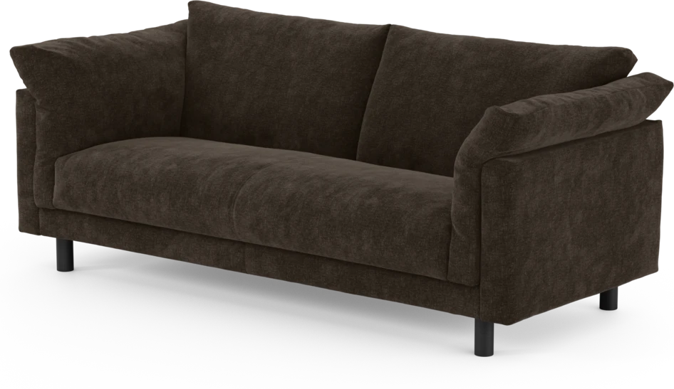 Cherrie - 2,5-sits soffa, hel dyna, fast klädsel - Brun