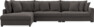 Rossi - 4-sits soffa med divan vänster - Grå