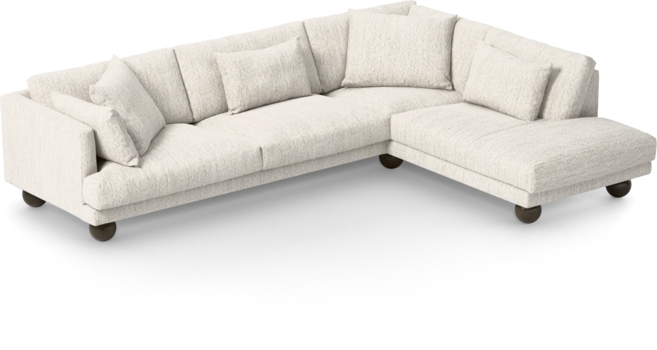 Harper - 3-sits soffa med divan höger - Grå
