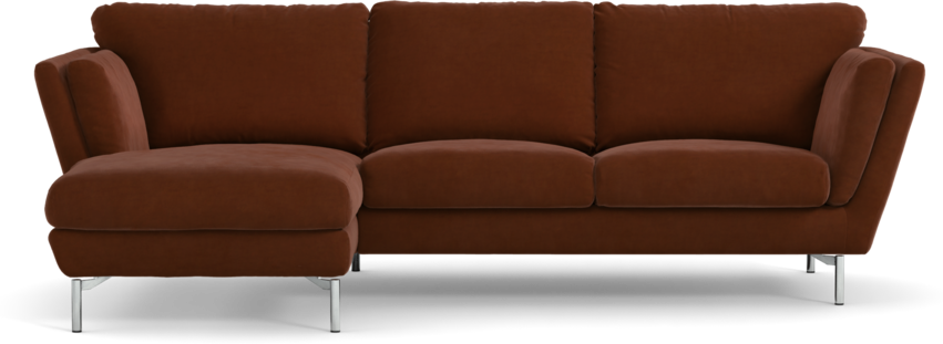 Madison Lux - 2-sits soffa med schäslong vänster - Orange
