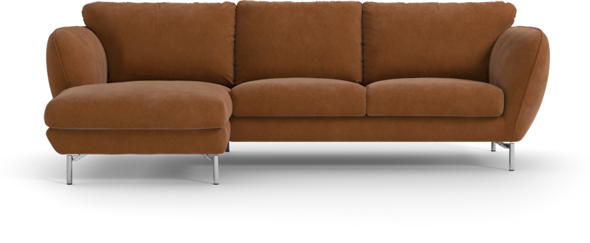 Madison Lux - 2-sits soffa med schäslong vänster - Orange