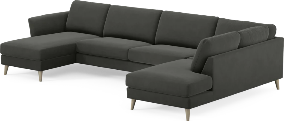 Bridge - 3-sits soffa med schäslong vänster och divan höger - Grå