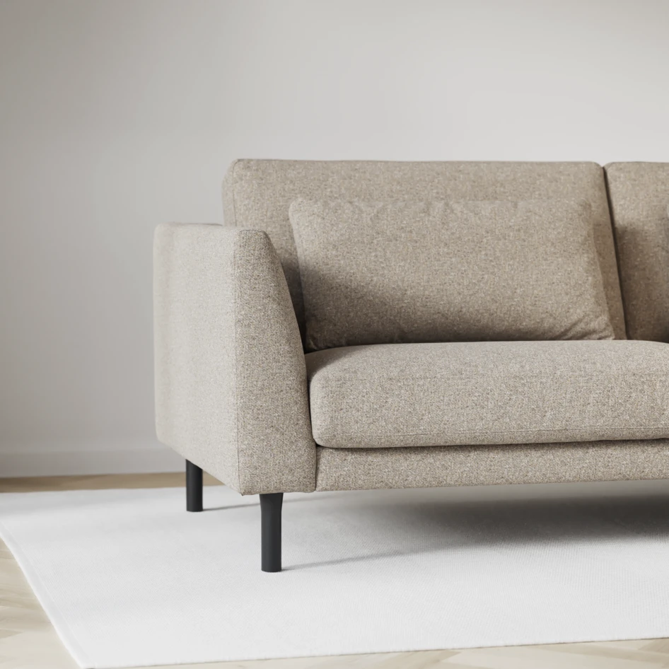 Willow - 3-sits soffa med schäslong vänster, fast klädsel - Beige