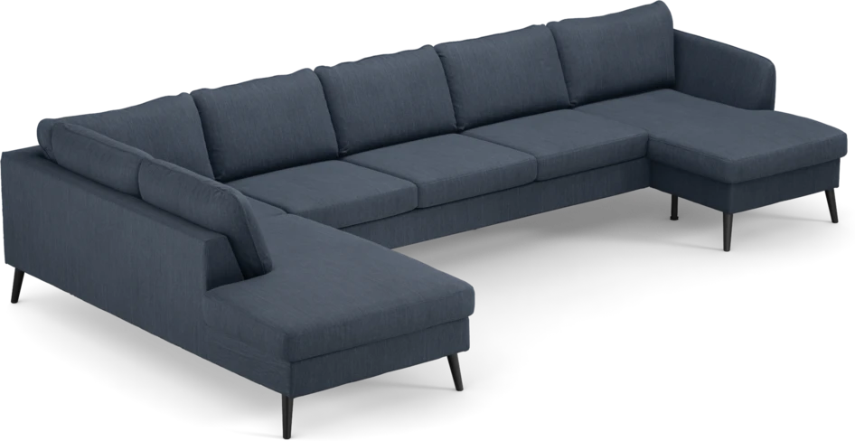 County - 4-sits soffa med divan vänster och schäslong höger - Blå