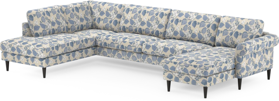 Bridge - 3-sits soffa med divan vänster och schäslong höger - Blå