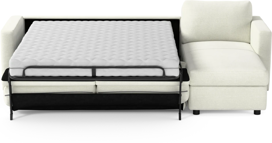 Lindö - Bäddsoffa 2,5-sits med schäslong, vändbar - Vit