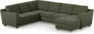 Friday - Hörnsoffa, 2+3-sits med schäslong höger - Grön