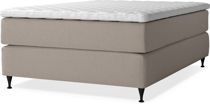 Delux Exclusive - Kontinentalsäng, enkelsäng 140 cm med bäddmadrass - Beige