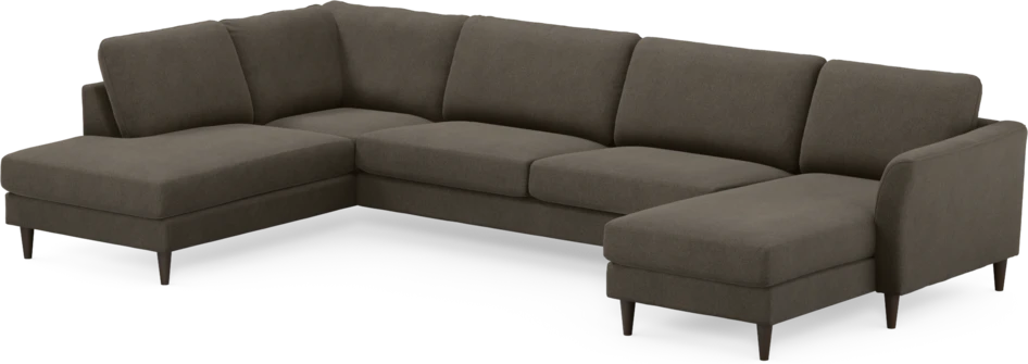 Bridge - 3-sits soffa med divan vänster och schäslong höger - Brun