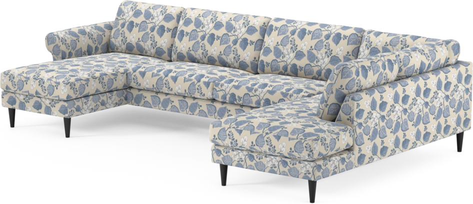 Bridge - 3-sits soffa med schäslong vänster och divan höger - Blå