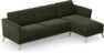 Bridge - 3-sits soffa med schäslong höger - Grön
