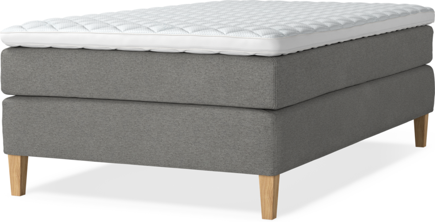 Delux Sense - Kontinentalsäng, enkelsäng 120 cm med bäddmadrass - Grå