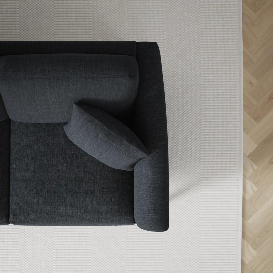 Eden - 3-sits soffa svängd - Blå