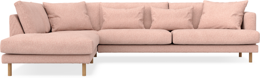 Harper - 3-sits soffa med divan vänster - Rosa