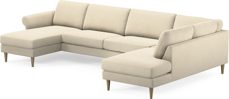 Bridge - 3-sits soffa med schäslong vänster och divan höger - Beige