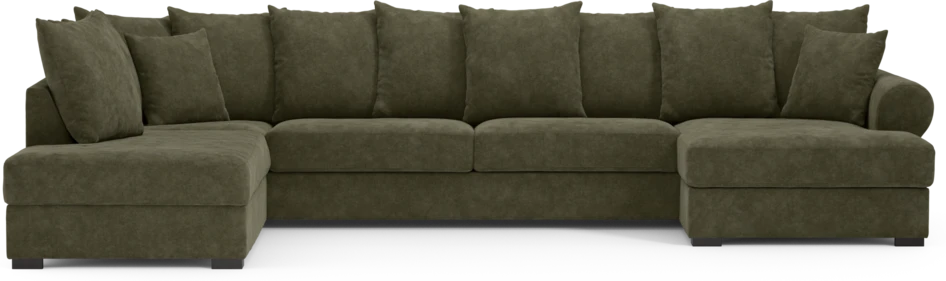 Town - 3-sits soffa med divan vänster och schäslong höger - Grön