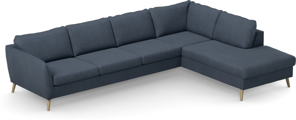 County - 3-sits soffa med divan höger - Blå