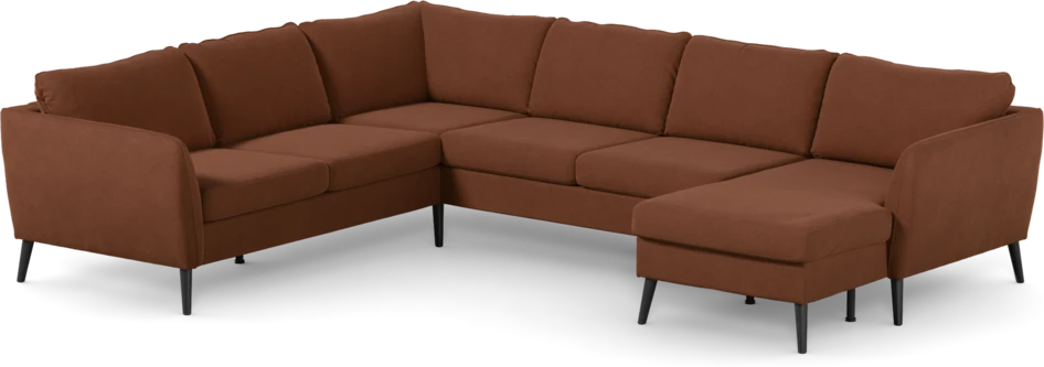 County - Hörnsoffa, 2+3-sits med schäslong höger - Orange