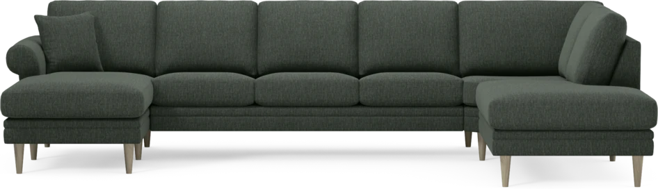 Eden - 3-sits soffa med schäslong vänster och divan höger - Grön