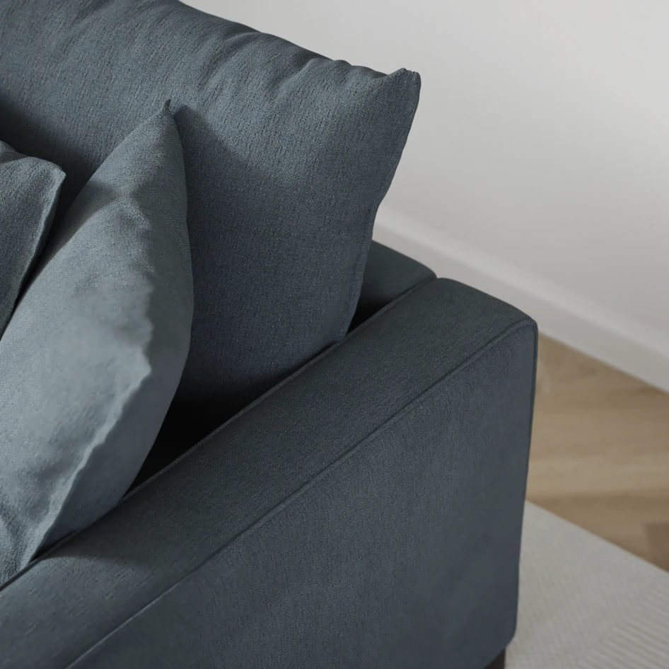 Rossi - 2-sits med armstöd vänster - Blå