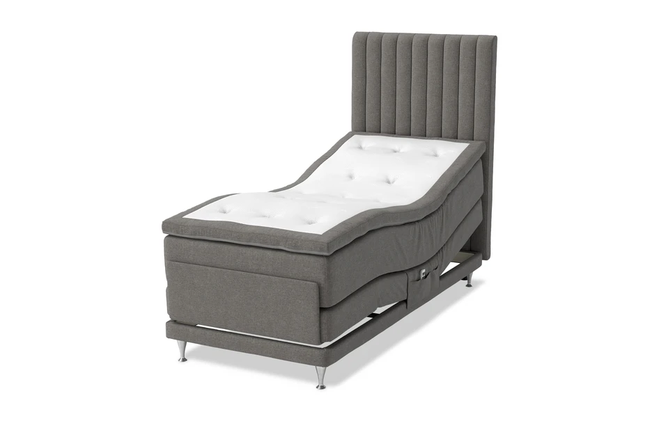 Dream Delux - Ställbar säng, enkelsäng med bäddmadrass Sleep Delux - Grå