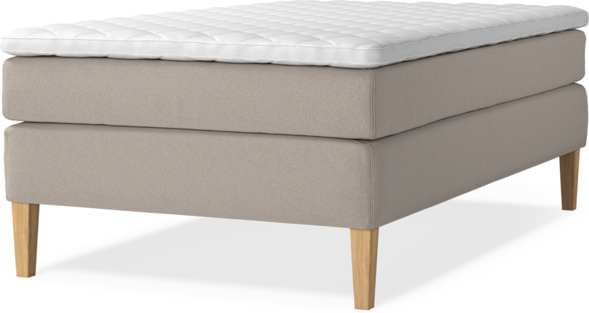 Delux Sense - Kontinentalsäng, enkelsäng 120 cm med bäddmadrass - Beige