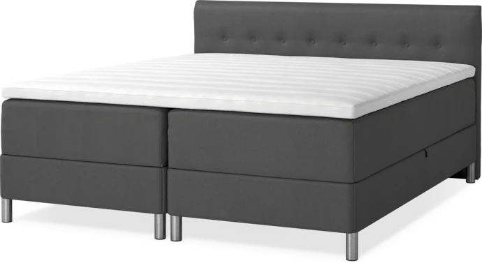 Roma Family, Förvaringssäng, dubbelsäng med bäddmadrass och låg sänggavel