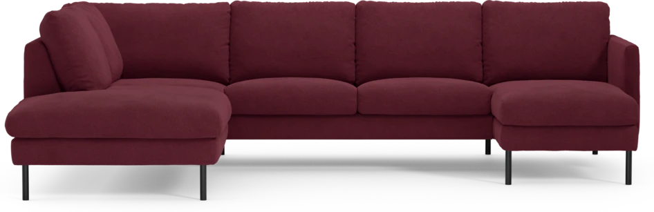 Madison Lux - 2-sits soffa med divan vänster och schäslong höger - Röd