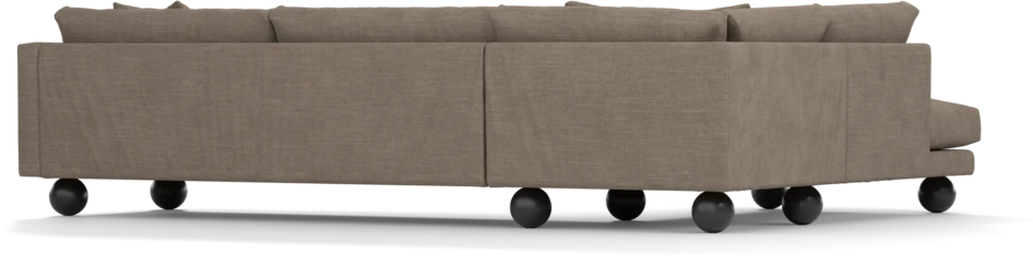 Harper - 3-sits soffa med divan vänster - Brun