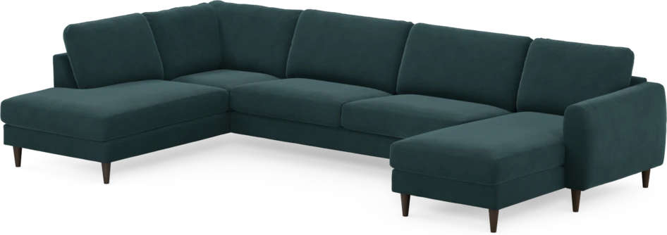 Bridge - 3-sits soffa med divan vänster och schäslong höger - Blå