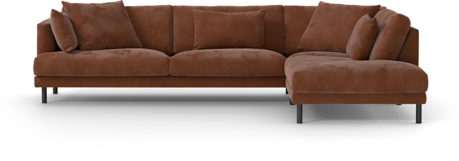 Harper - 3-sits soffa med divan höger - Orange