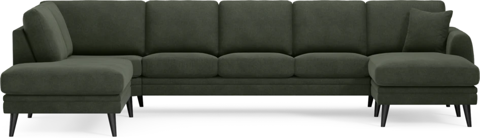Eden - 3-sits soffa med divan vänster och schäslong höger - Grön