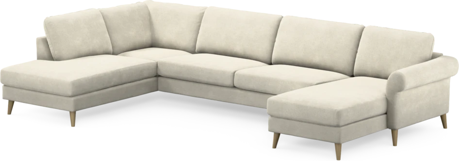 Bridge - 3-sits soffa med divan vänster och schäslong höger - Vit