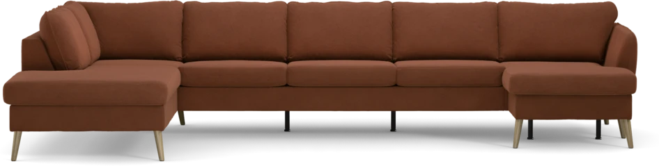 County - 4-sits soffa med divan vänster och schäslong höger - Orange