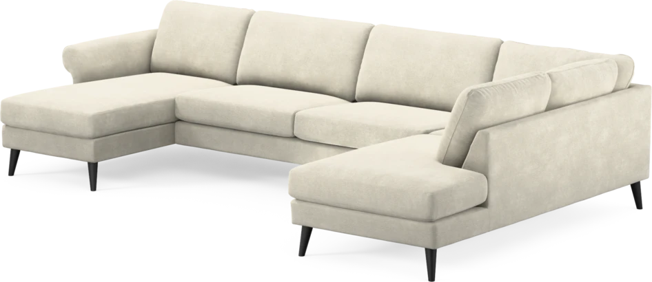 Bridge - 3-sits soffa med schäslong vänster och divan höger - Vit