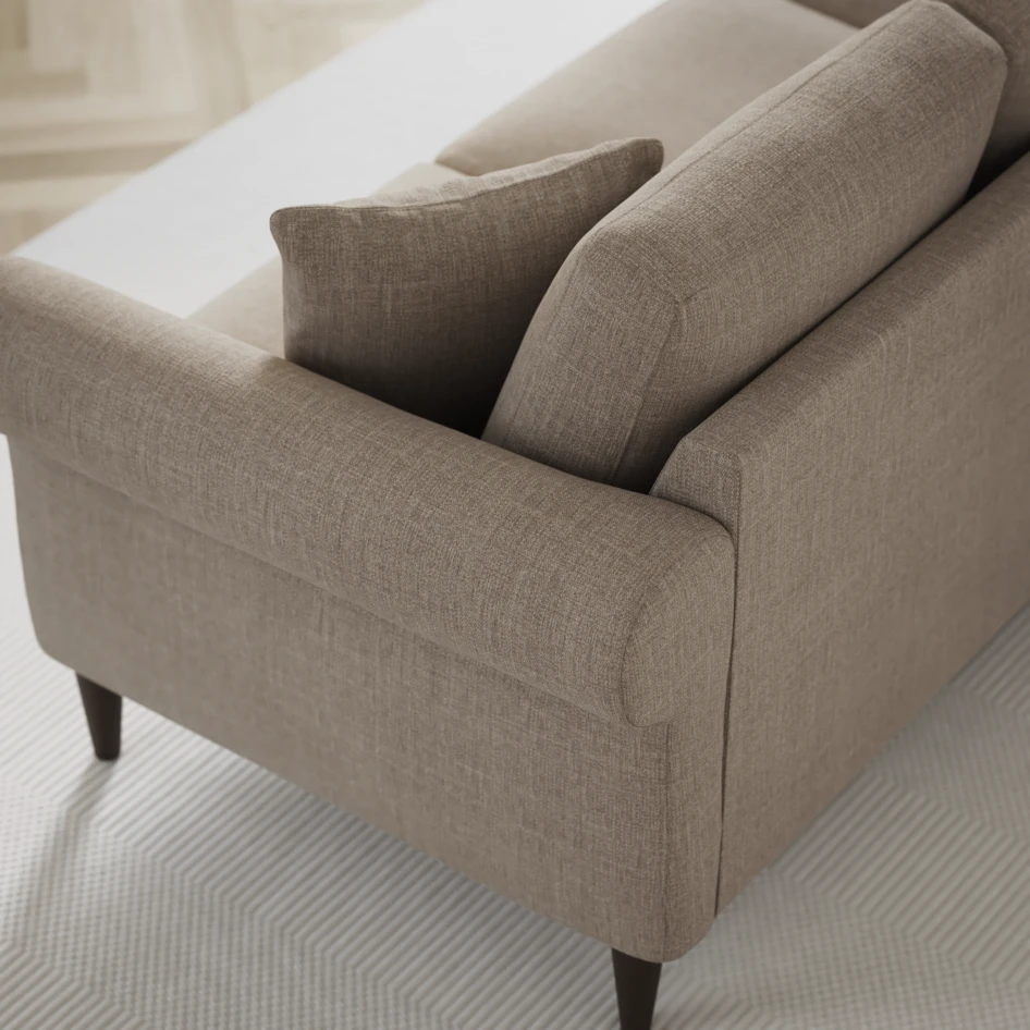 Eden - 3-sits soffa svängd - Beige