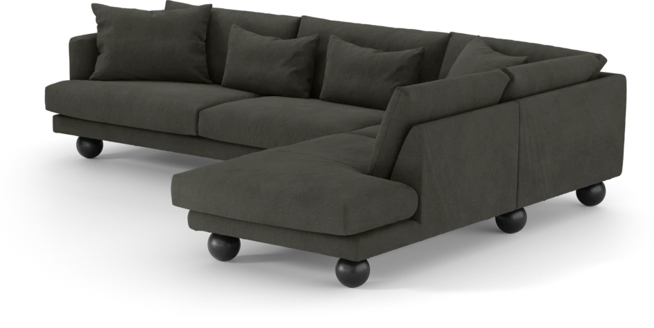 Harper - 3-sits soffa med divan höger - Grå