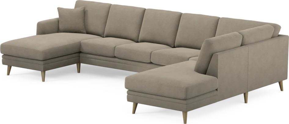 Eden - 3-sits soffa med schäslong vänster och divan höger - Beige