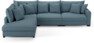 Rossi - 3-sits soffa med divan vänster - Blå