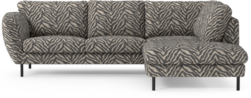 Madison Lux - 2-sits soffa med divan höger - Svart