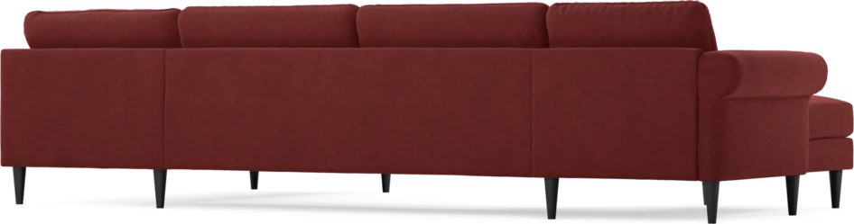 Bridge - 3-sits soffa med schäslong vänster och divan höger - Röd