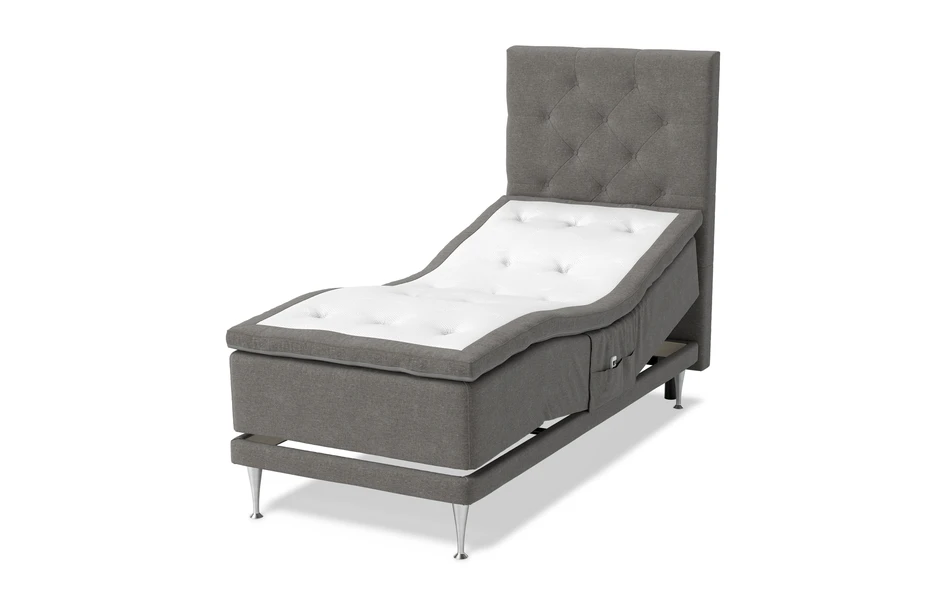 Sense Delux - Ställbar säng, enkelsäng med bäddmadrass Sleep Delux - Grå
