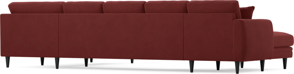 Eden - 3-sits soffa med schäslong vänster och divan höger - Röd