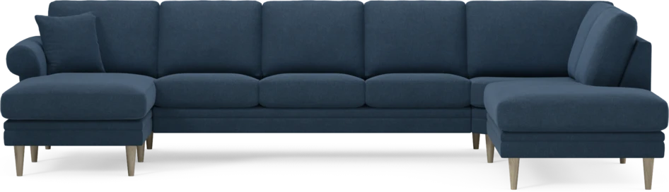 Eden - 3-sits soffa med schäslong vänster och divan höger - Blå