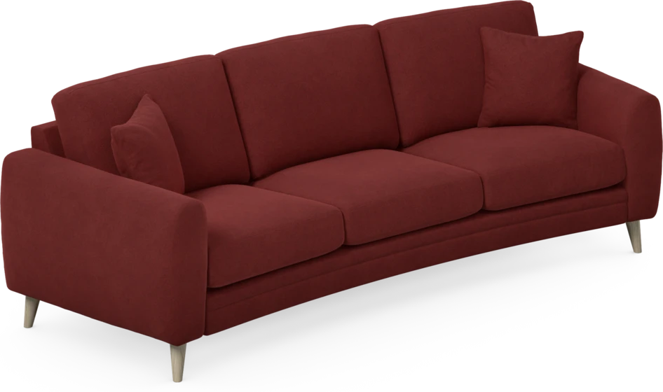 Eden - 3-sits soffa svängd - Röd