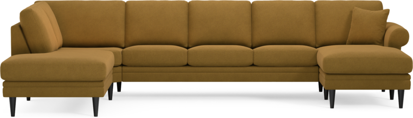 Eden - 3-sits soffa med divan vänster och schäslong höger - Gul